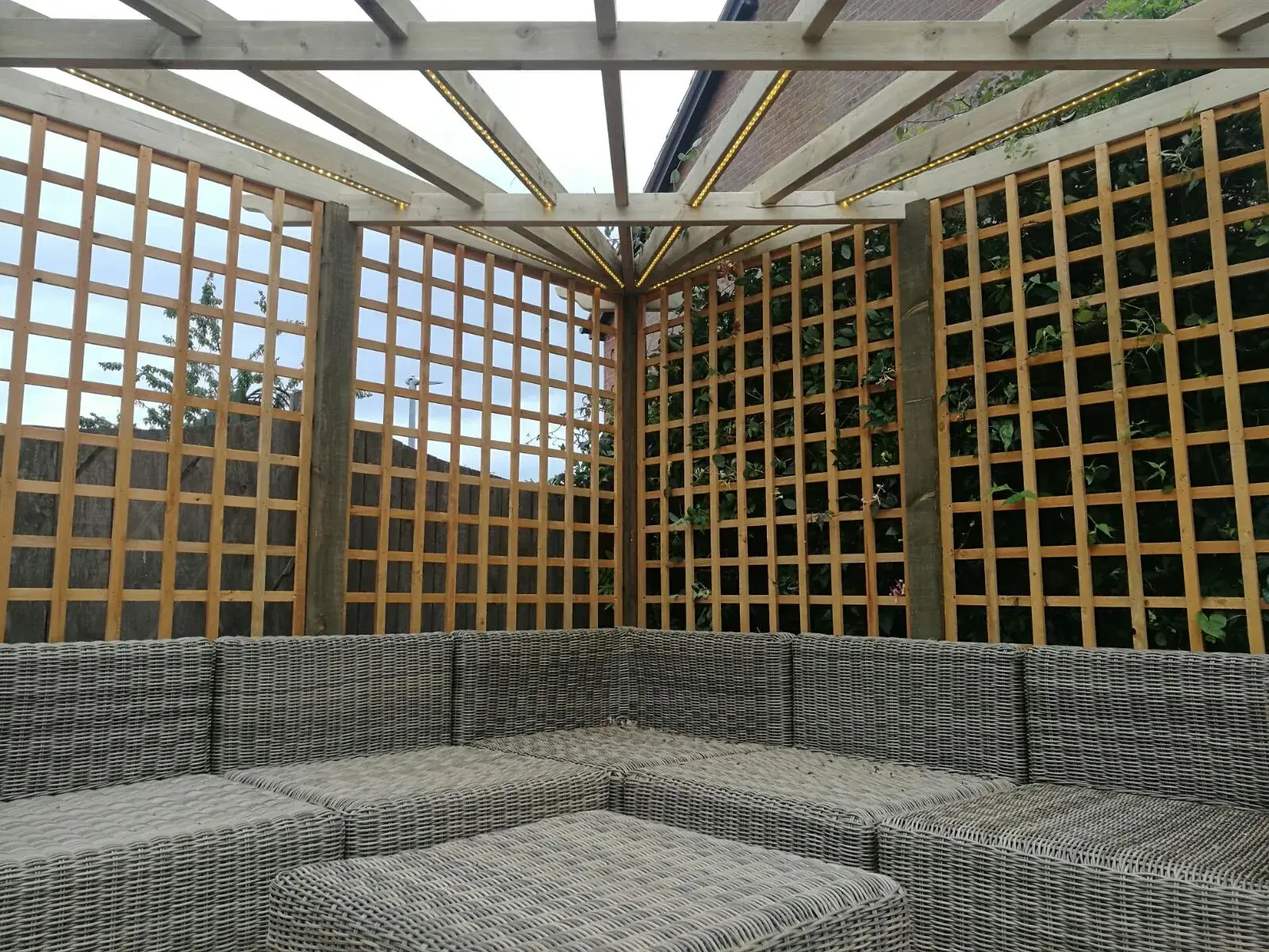 Pergola seating corner, East Riding of Yorkshire