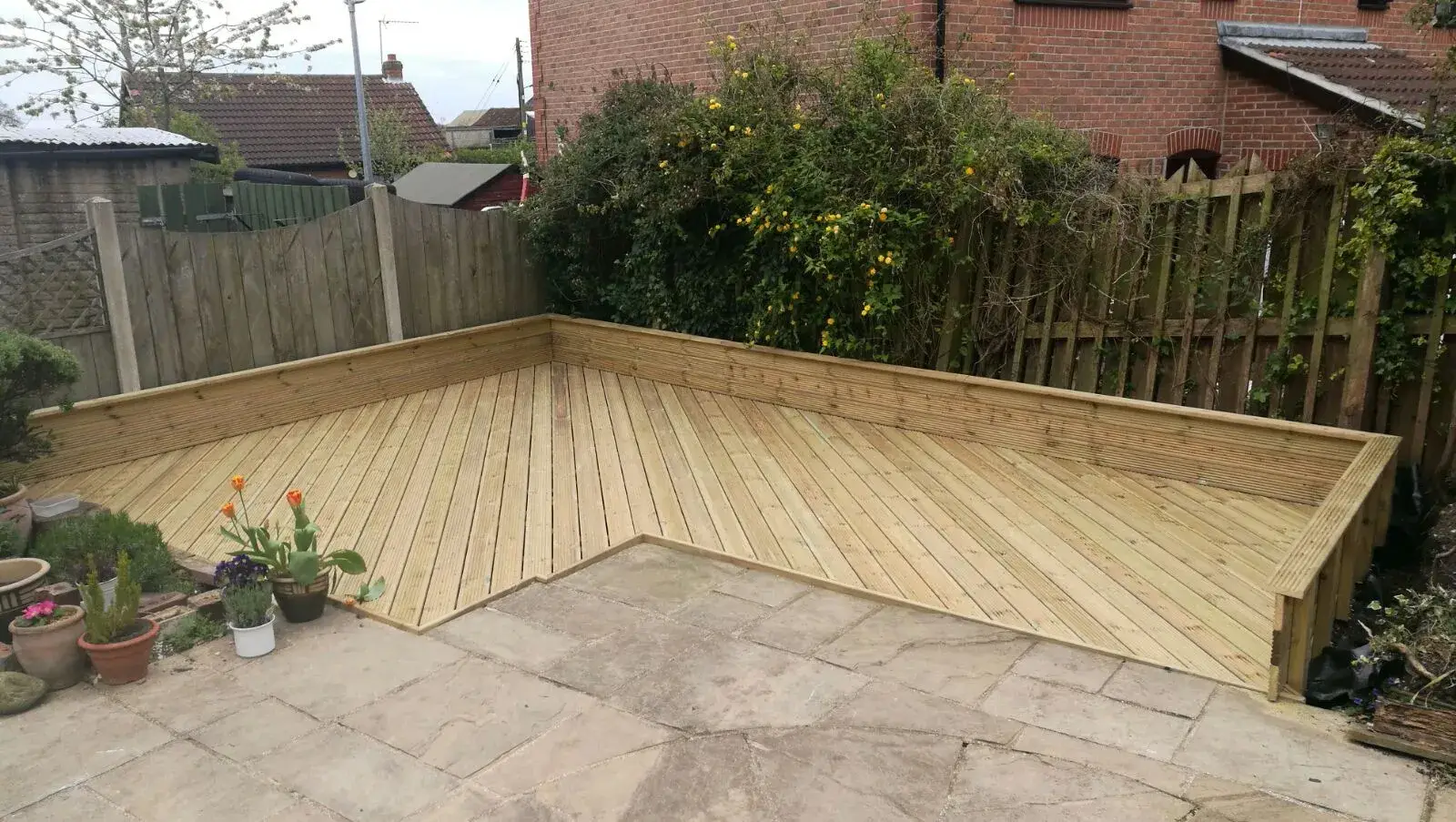 Finished garden decking in Hornsea